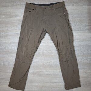 Kuhl Radikl Pants Mens 36x32 (36x30) Brown Hiking Outdoor Stretch Trail Nature